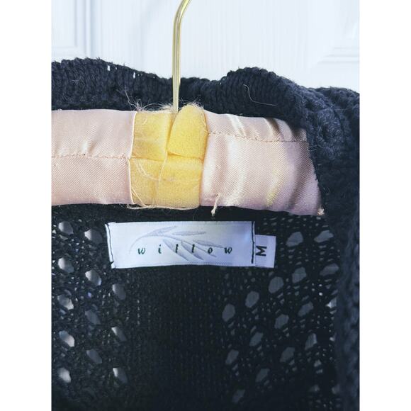 Willow Vintage Crochet Cardigan Sweater Medium Gray - Picture 7 of 8